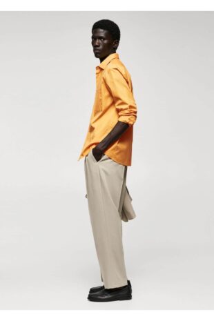 پیراهن نارنجی مردانه مانگو 57082503