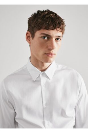 پیراهن آبی مردانه مانگو 57020655