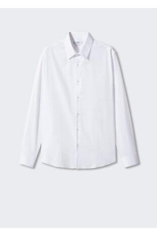 پیراهن آبی مردانه مانگو 57020655