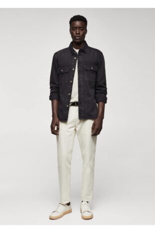 کت سیاه مردانه مانگو 57034416