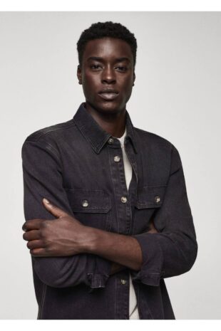 کت سیاه مردانه مانگو 57034416