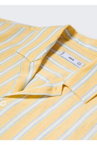 پیراهن زرد مردانه مانگو 57040631