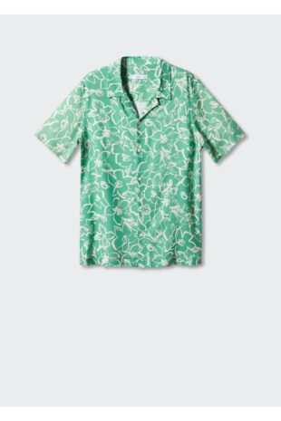 پیراهن سبز مردانه مانگو 57040787