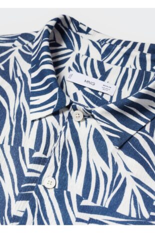 پیراهن آبی مردانه مانگو 57000786