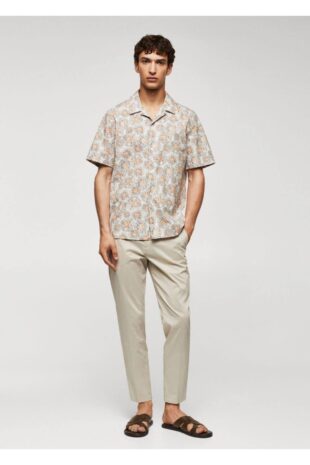 پیراهن بژ مردانه مانگو 57010772