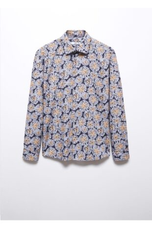 پیراهن لاجورد مردانه مانگو 57010773