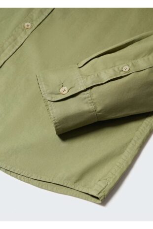 پیراهن خاکی مردانه مانگو 57040575