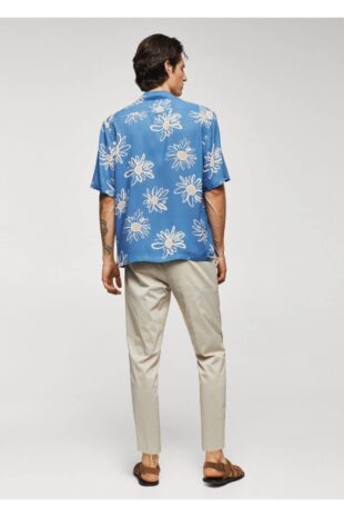 پیراهن آبی مردانه مانگو 57040788