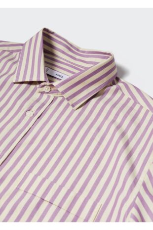 پیراهن بنفش مردانه مانگو 57082504