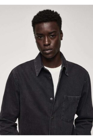 کت سیاه مردانه مانگو 57014411