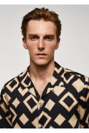 پیراهن سیاه مردانه مانگو 57054040