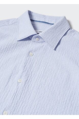 پیراهن آبی مردانه مانگو 57000579