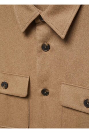 پیراهن قهوه ای مردانه مانگو 57005960