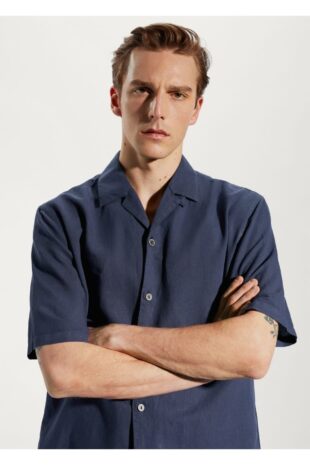 پیراهن لاجورد مردانه مانگو 57020618