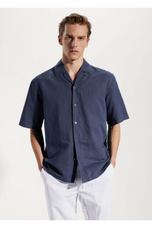 پیراهن لاجورد مردانه مانگو 57020618