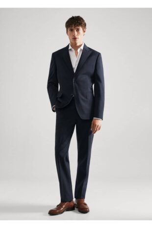 پیراهن آبی مردانه مانگو 57020654