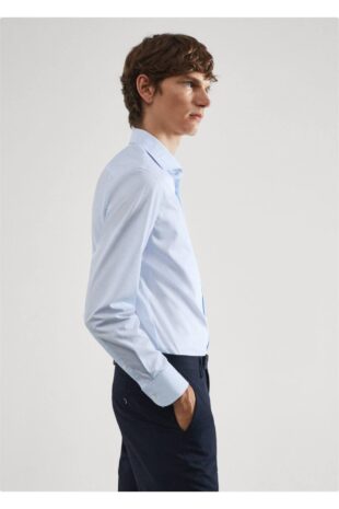 پیراهن آبی مردانه مانگو 57040706