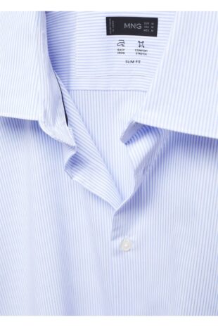 پیراهن آبی مردانه مانگو 57044388