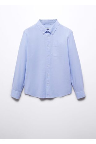 پیراهن آبی مردانه مانگو 57094004