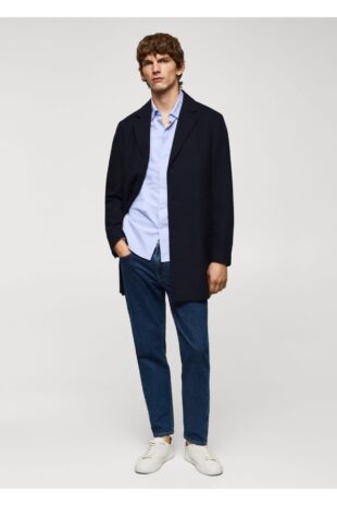 پیراهن آبی مردانه مانگو 57095948