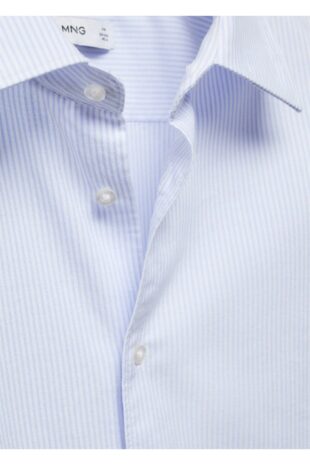 پیراهن آبی مردانه مانگو 57095948