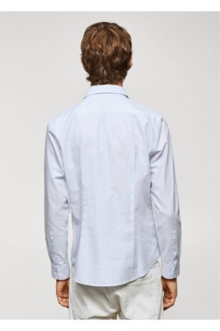 پیراهن آبی مردانه مانگو 57095948