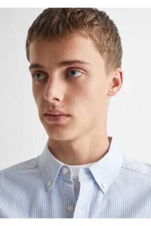 تی شرت آبی مردانه مانگو 57094020