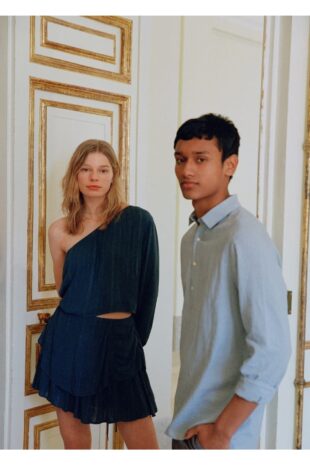 پیراهن آبی مردانه مانگو 47016320