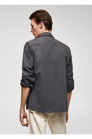کت خاکستری مردانه مانگو 57007714
