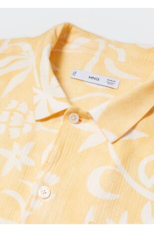 پیراهن زرد مردانه مانگو 57010785
