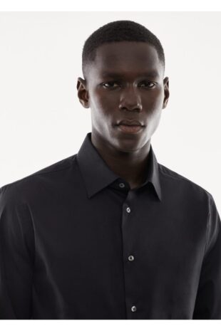 پیراهن سیاه مردانه مانگو 57014006