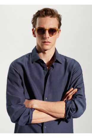 پیراهن لاجورد مردانه مانگو 57000575