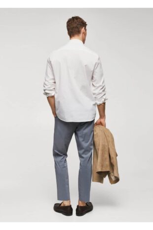 پیراهن آبی مردانه مانگو 57010584