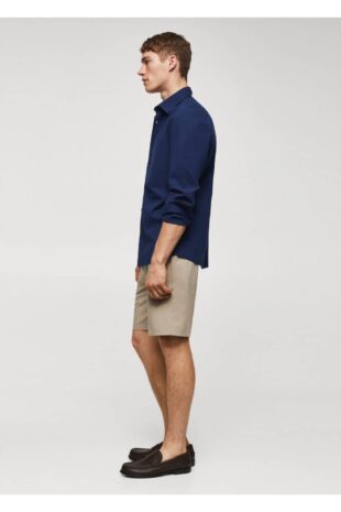 پیراهن آبی مردانه مانگو 57010584