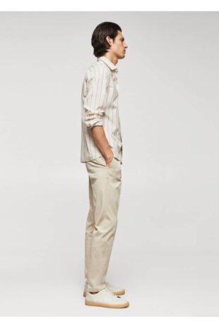 پیراهن صورتی مردانه مانگو 57014007