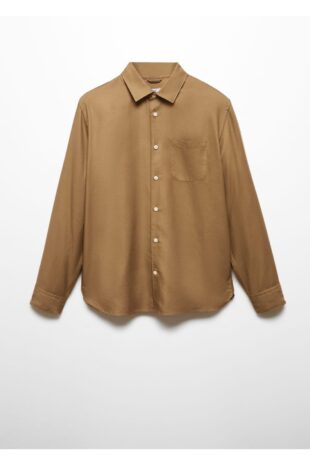 پیراهن بژ مردانه مانگو 57015956