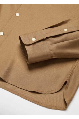 پیراهن بژ مردانه مانگو 57015956