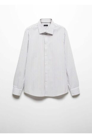 پیراهن خاکستری مردانه مانگو 57067709