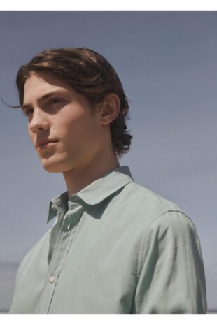 پیراهن سبز مردانه مانگو 47026319