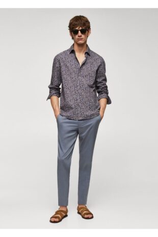 پیراهن لاجورد مردانه مانگو 57010774