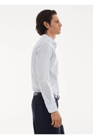 پیراهن آبی مردانه مانگو 57065959