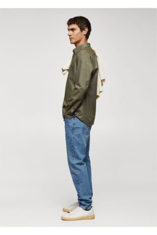 پیراهن خاکی مردانه مانگو 57095949