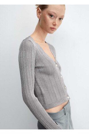 ژاکت نقره اي زنانه مانگو 57017757