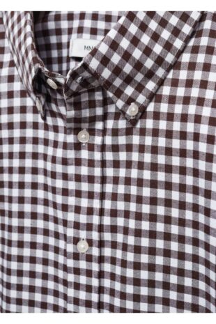 پیراهن قهوه ای مردانه مانگو 57085947