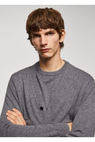 ژاکت خاکستری مردانه مانگو 57045957