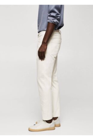 جین سفید فاق نرمال مردانه مانگو 57010699