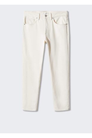 جین سفید فاق نرمال مردانه مانگو 57010699