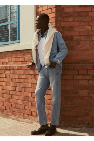 جین آبی فاق نرمال مردانه مانگو 57010705