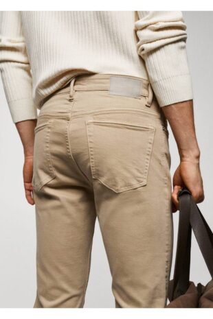 جین بژ فاق نرمال مردانه مانگو 57014409