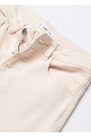 جین بژ فاق نرمال زنانه مانگو 57003267